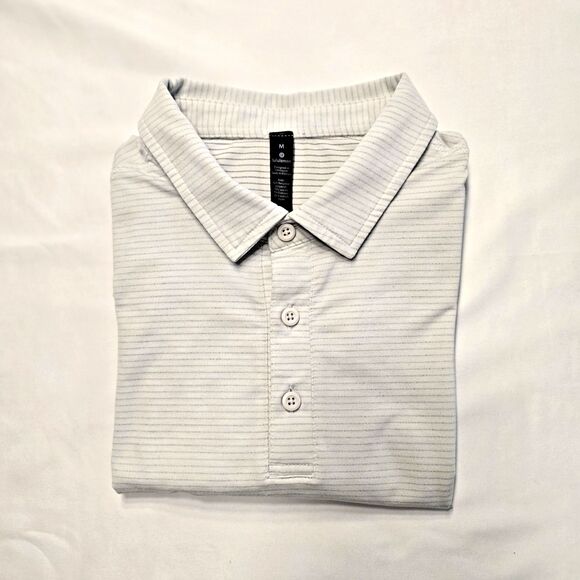 Lululemon Gray Striped Polo Shirt – Size M – Soft Stretch Performance Fab Value - Picture 3 of 8